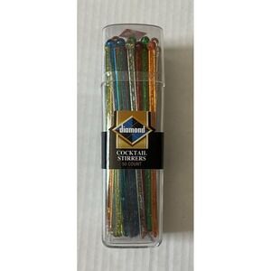 Diamond Cocktail Stirrers Assorted Colors 50 Count New in Box!
